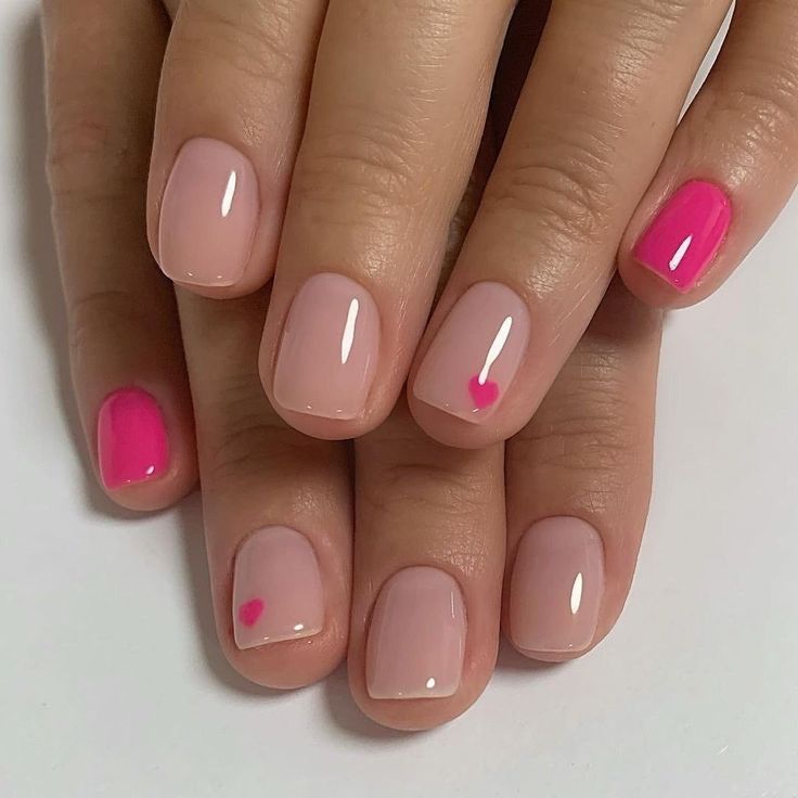 Pink short nails